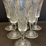 6 flûtes à champagne en cristal taillé