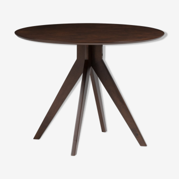 Table ronde trépied bois foncé 100cm