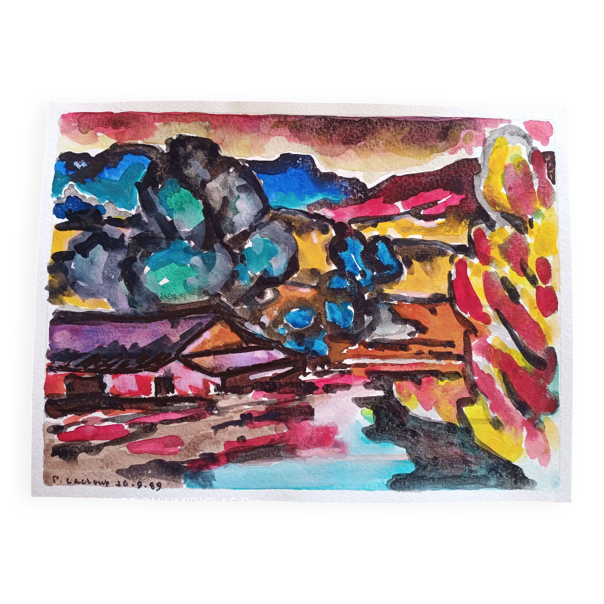 Pierre Lacroux (1909-1993) Gouache on paper 24 x 32 cm - from 1989 - (283)