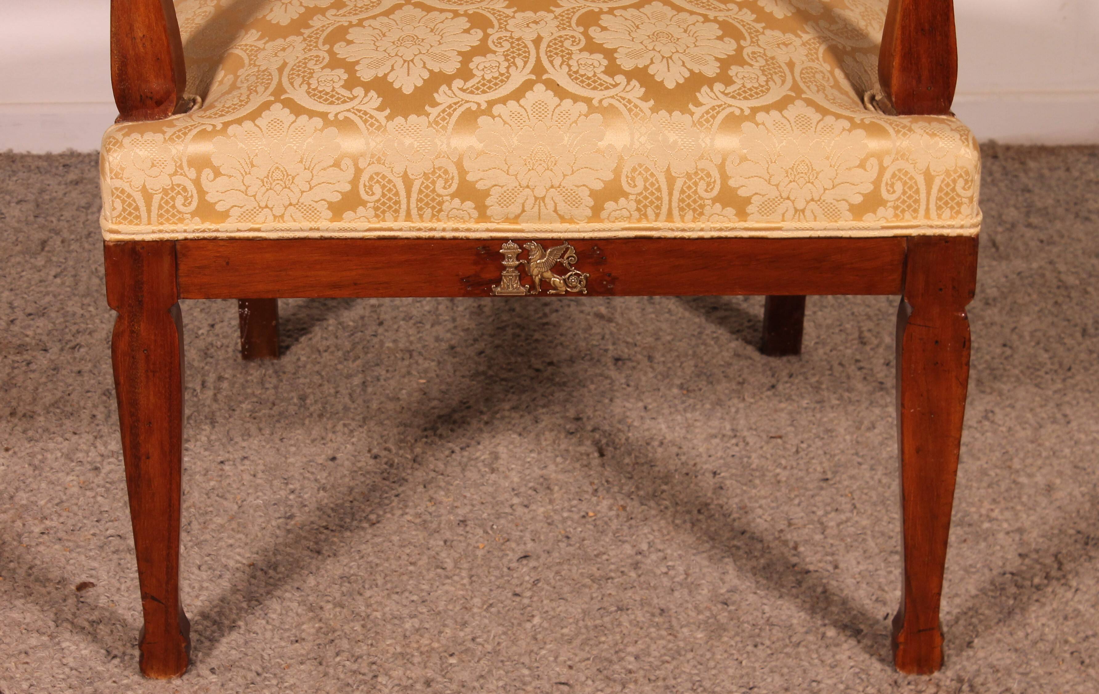 Mahogany Empire Style Armchair