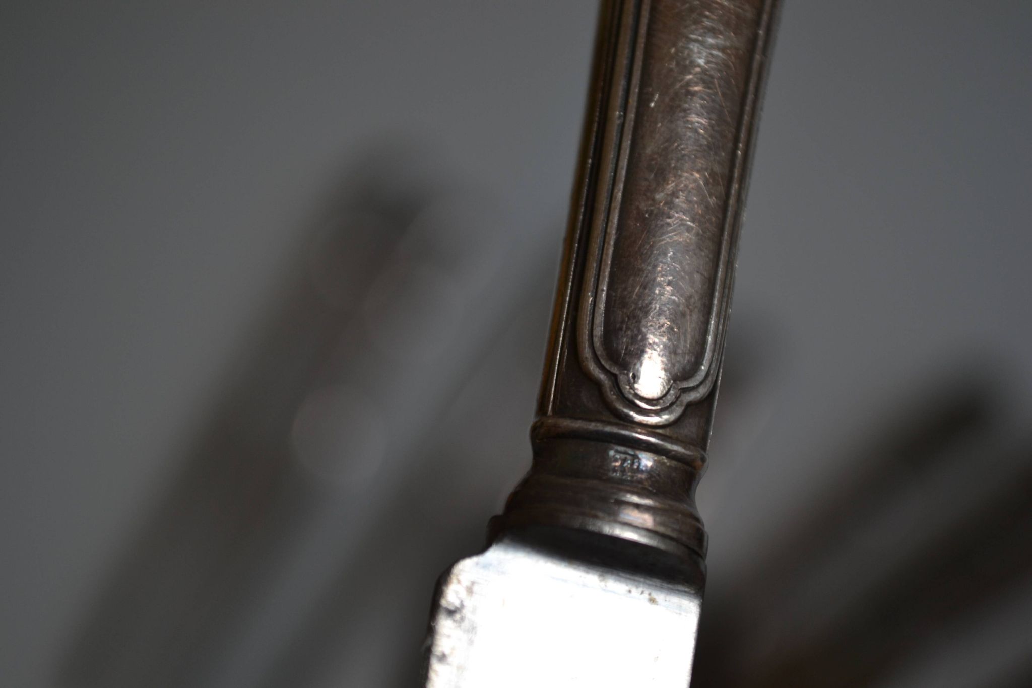 12 silver metal dessert or cheese knives