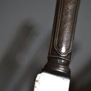 12 silver metal dessert or cheese knives