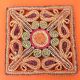 1970s multicolored raffia trivet square shape: