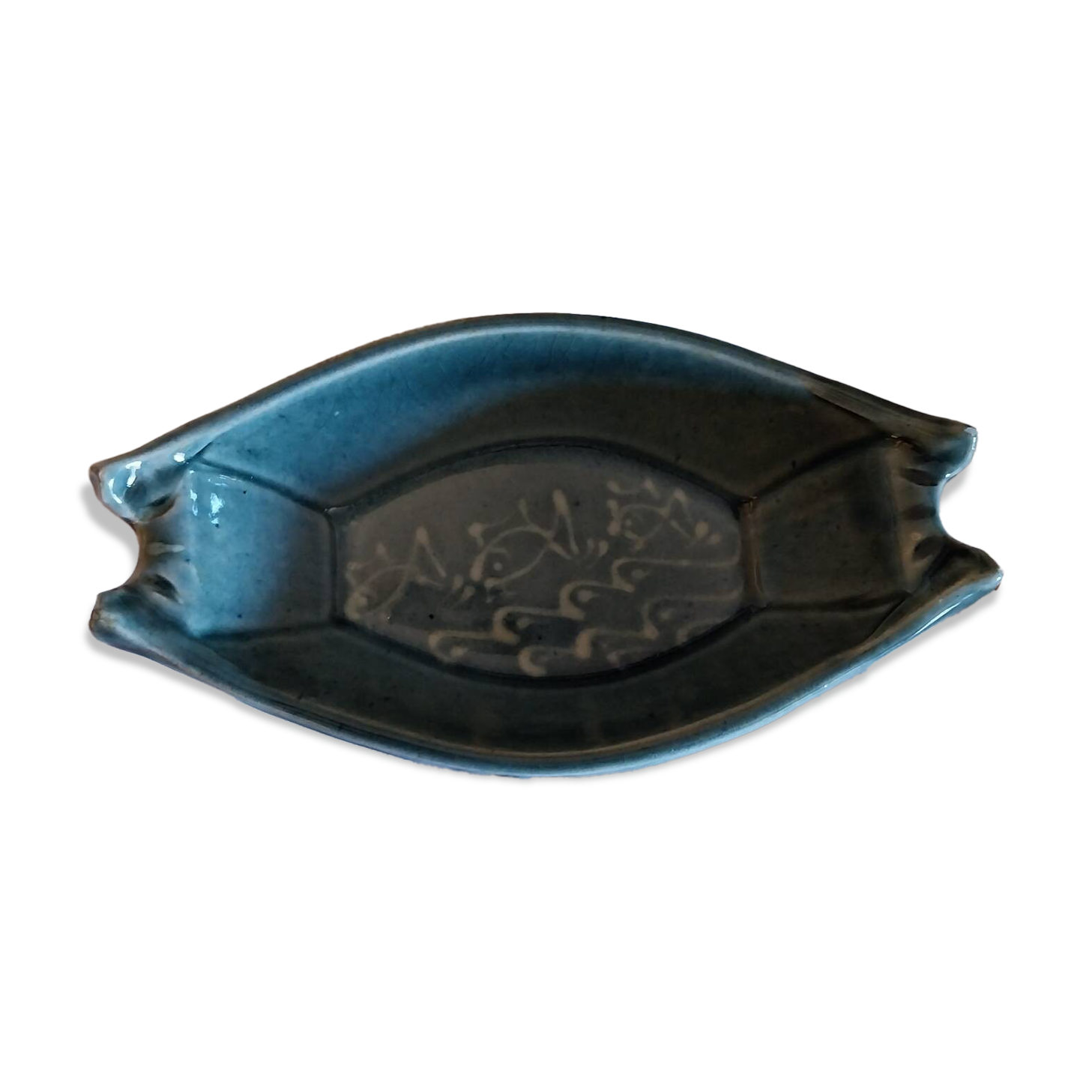 Enamelled ceramic pocket emptier signed Michel Delmotte