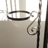 Twisted wrought iron floor lamp with plant holders from the 50s and 60s