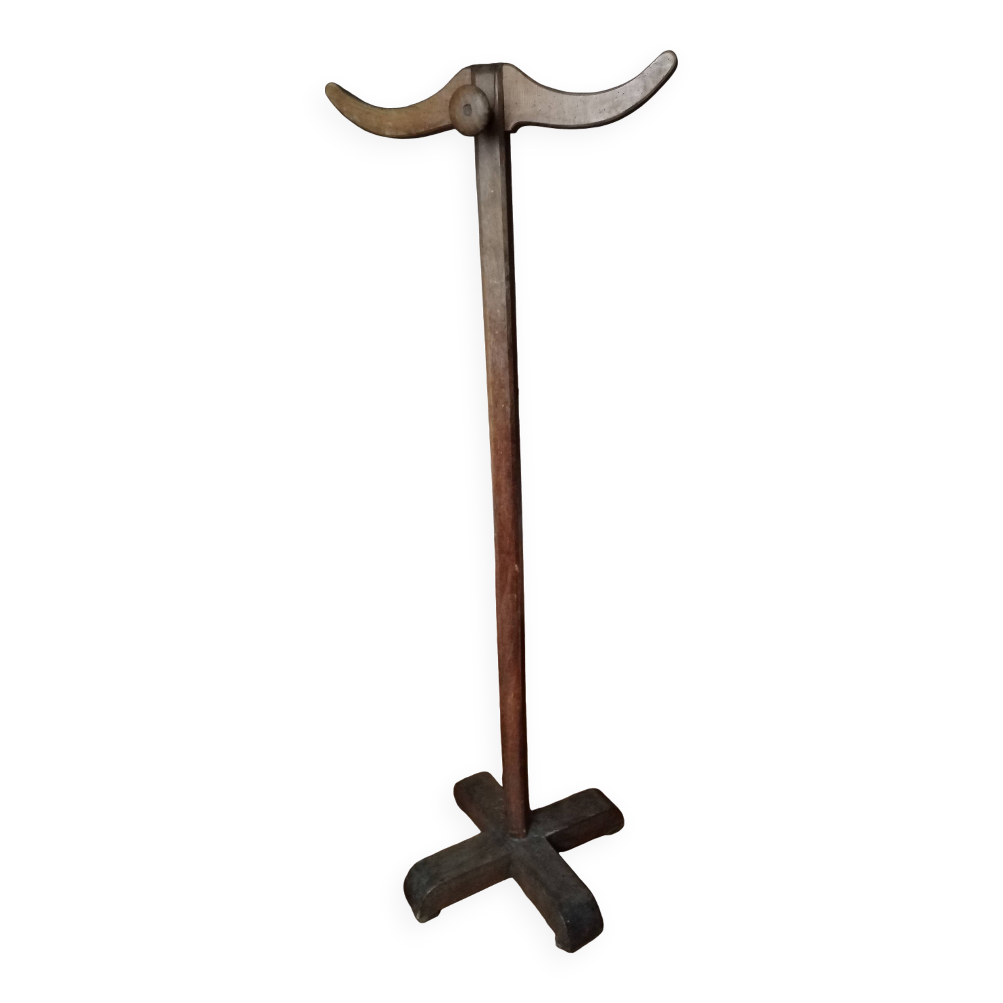 19th century oak coat rack on stand