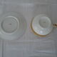 Cup and under cup porcelain Limoges white and gold chocolate coffee tea