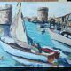 Peinture marine, le port de la Rochelle, années 50