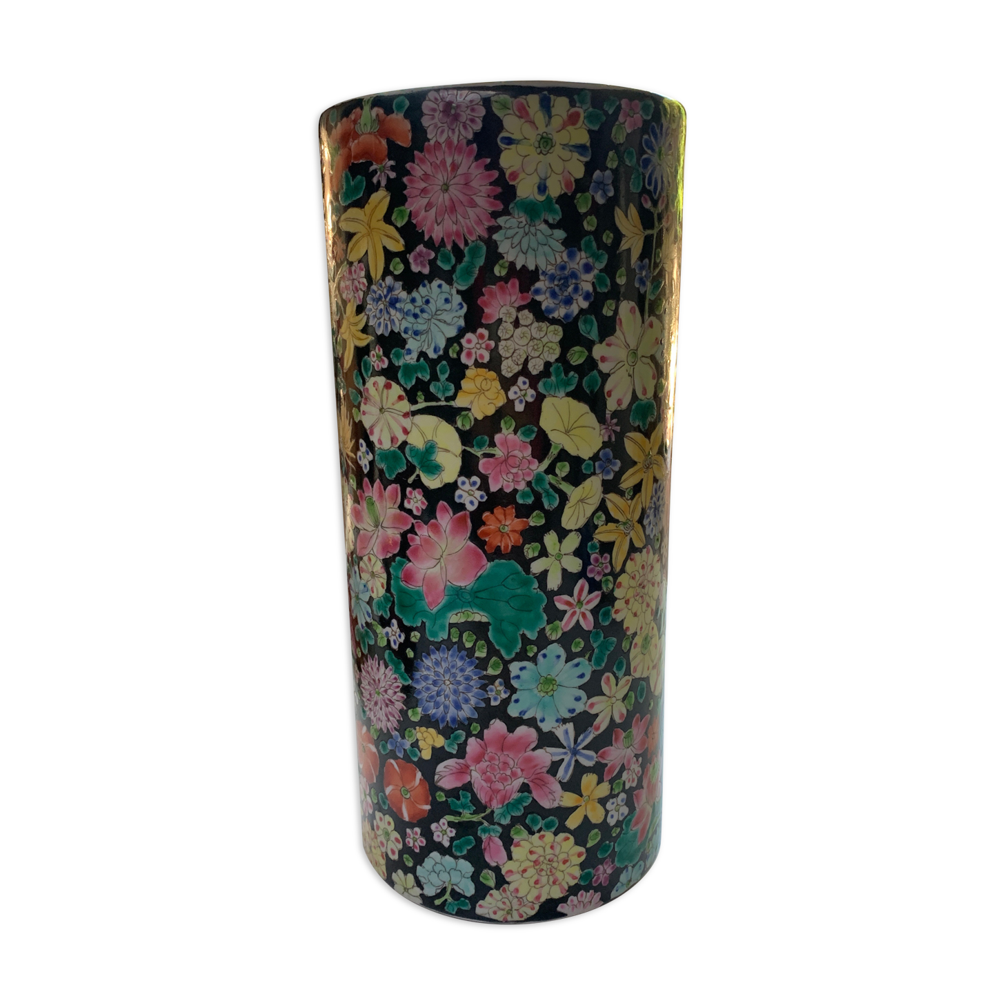 Porcelain vase decorated with flowers