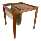 Danish teak side table with magazine rack, 1960s