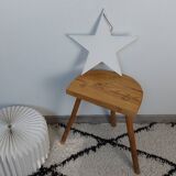 Raw wood tripod stool