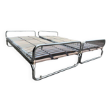 Pair of vintage chrome plexiglass beds