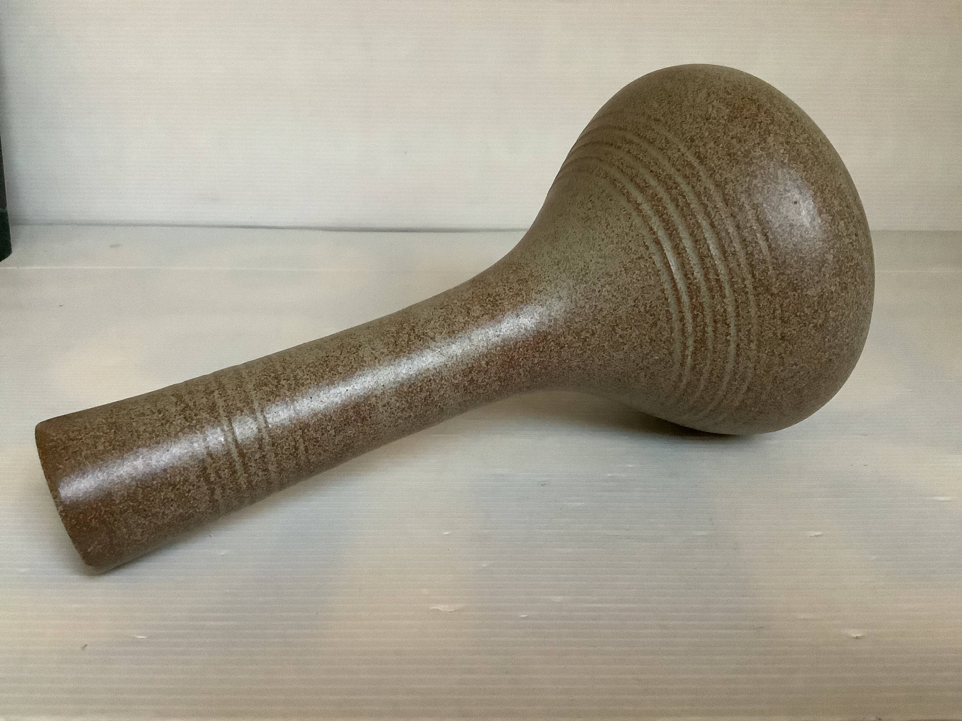 Brown ceramic bud vase