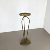 Modernist sculptural brutalist floor brass candleholder, Germany, 1950s
