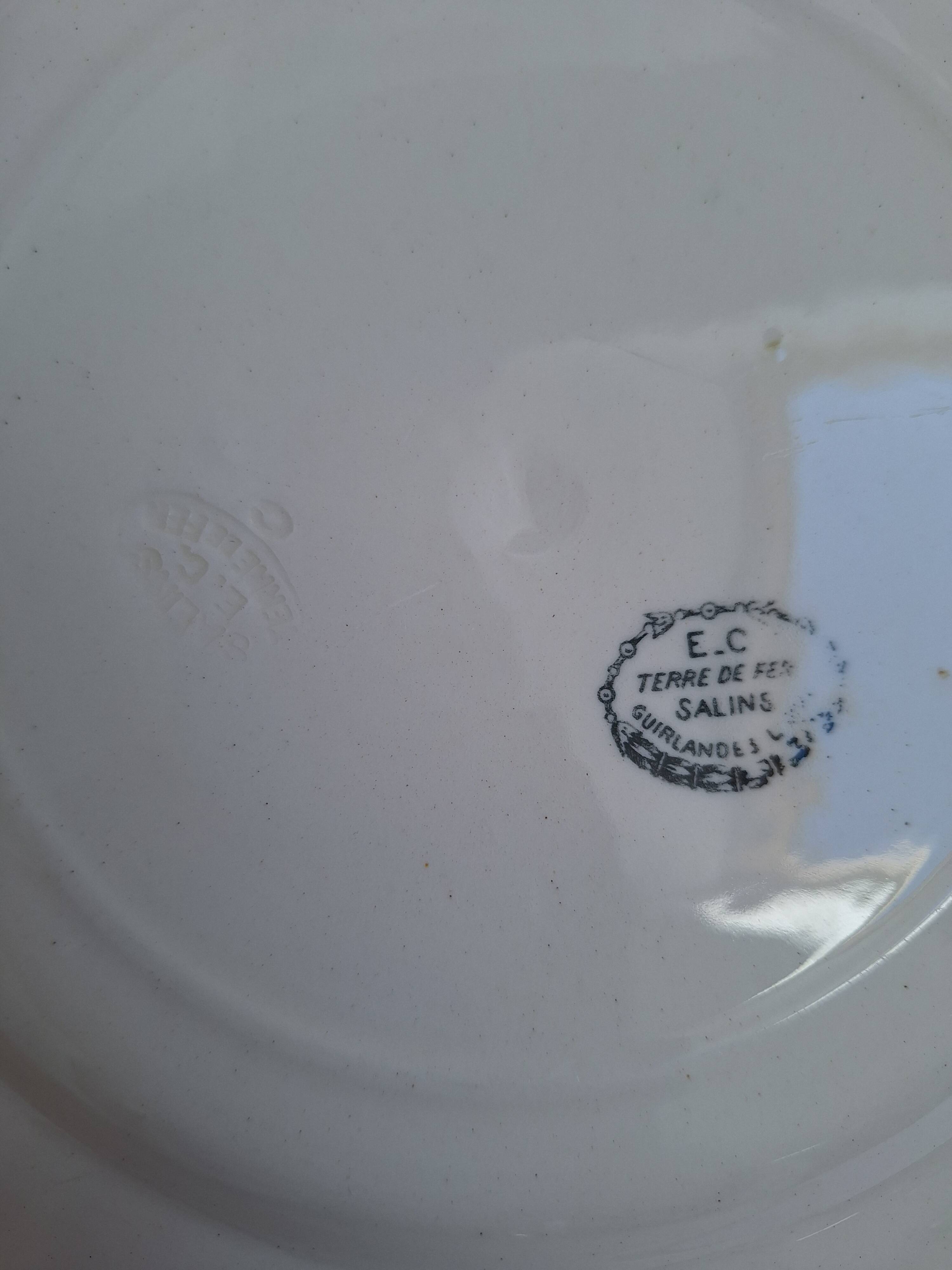 Vintage blue pink green dinner plates