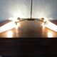Four-light suspension with glass lampshade, diamond size, 1980.