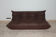 Togo 3 seater sofa in brown leather designed by Michel Ducaroy 1973