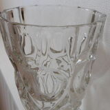 Transparent faceted crystal vase