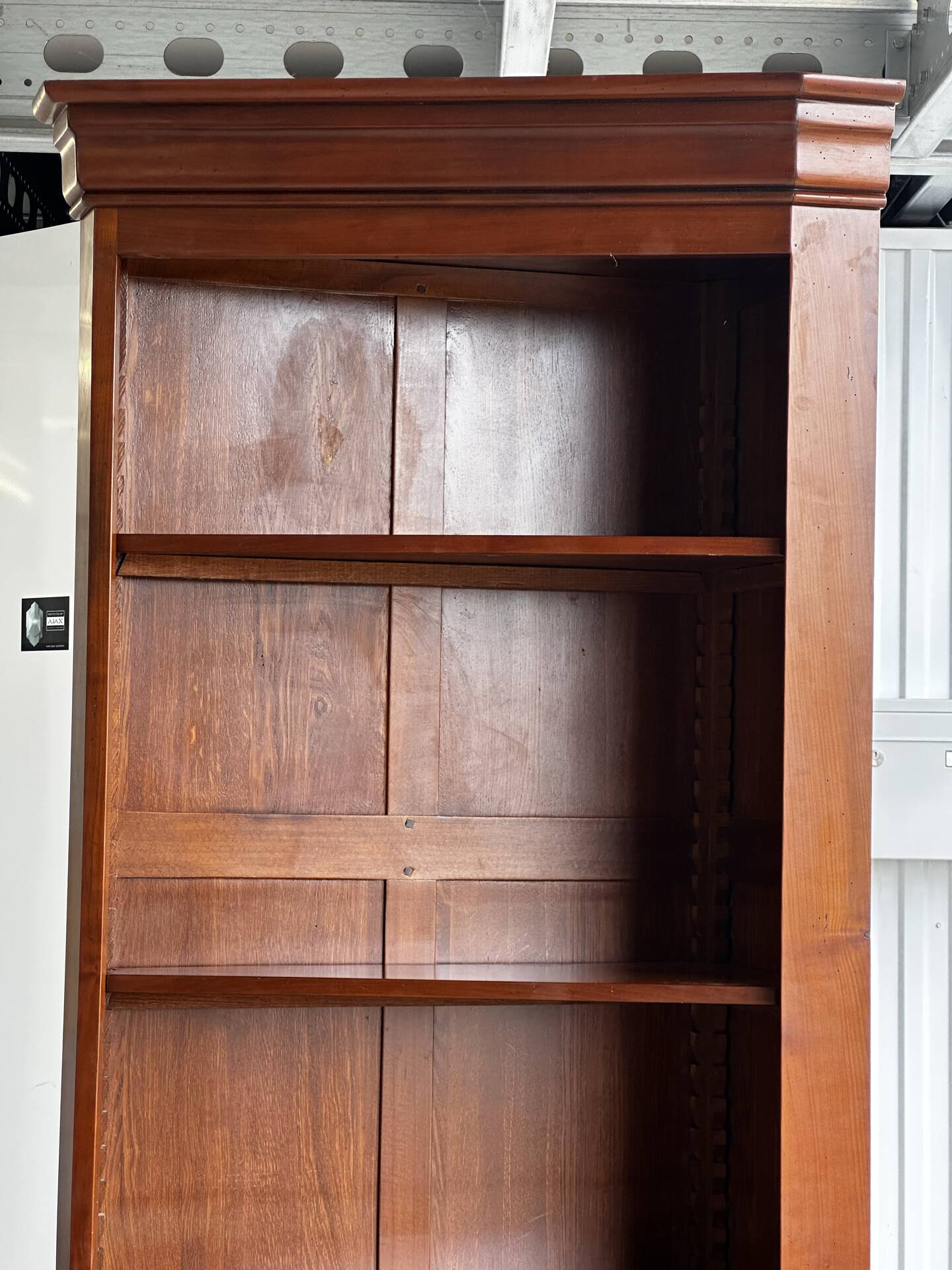 Corner library in solid cherry wood - 20th century