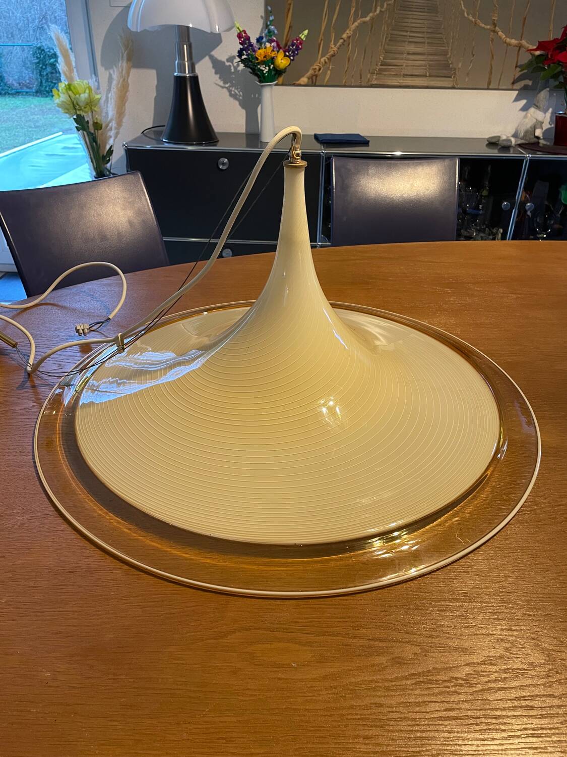 Suspension swirl filigrane Murano