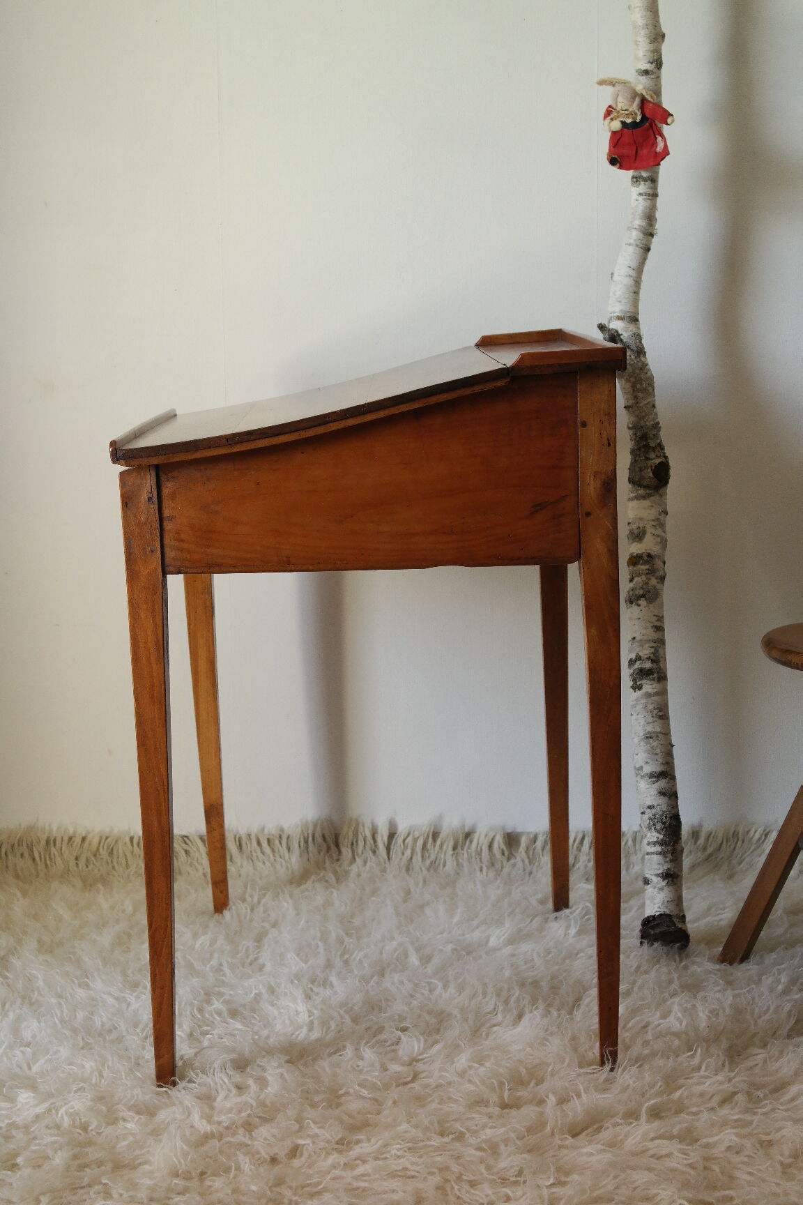 Old schoolboy walnut desk