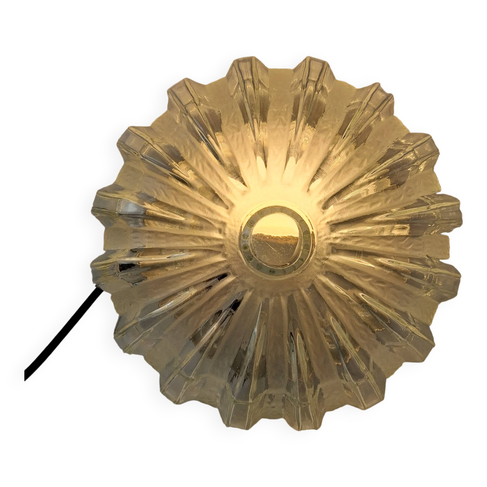 Plafonnier ou applique verre vintage 80s