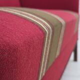 1970s, Danish 2-seater sofa, original red furniture wool, ash wood.