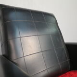 Pair of vintage armchairs in skai and "moumoutte"