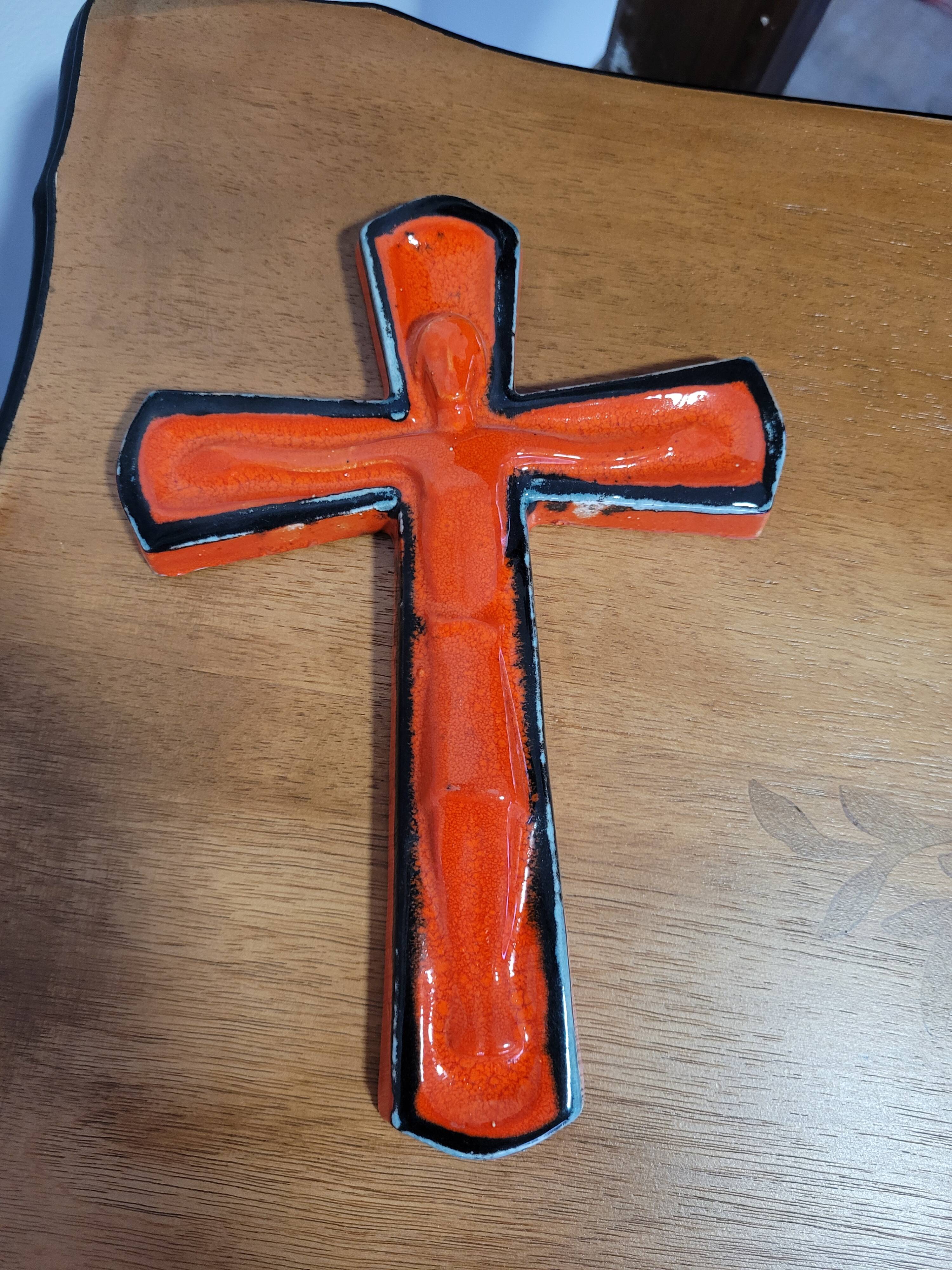 Red ceramic cross