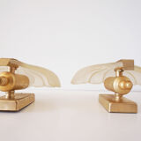 Pair of glass shell sconces