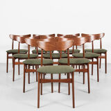 10 chairs in teak by Schiønning & Elgaard 1960s