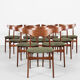 10 chairs in teak by Schiønning & Elgaard 1960s