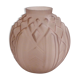 Vase boule art déco en verre violet dépoli