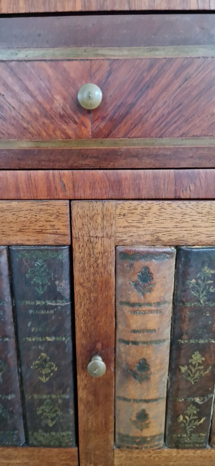 Directory style marquetry side table