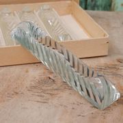 Set of 12 vintage double crystal knife rests with box