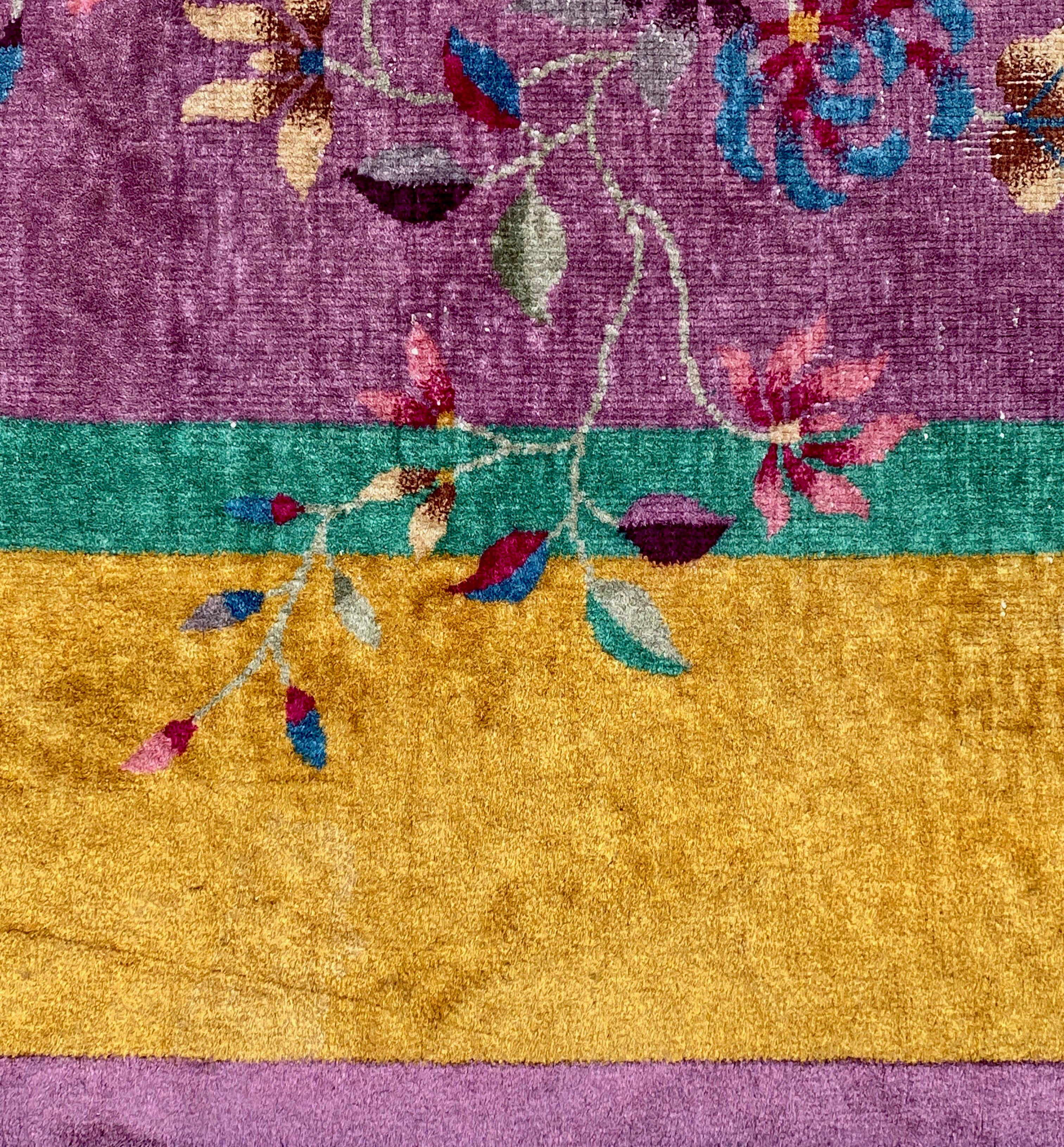 Chinese carpet in pure wool. Old 1920 . 272cm x 342cm