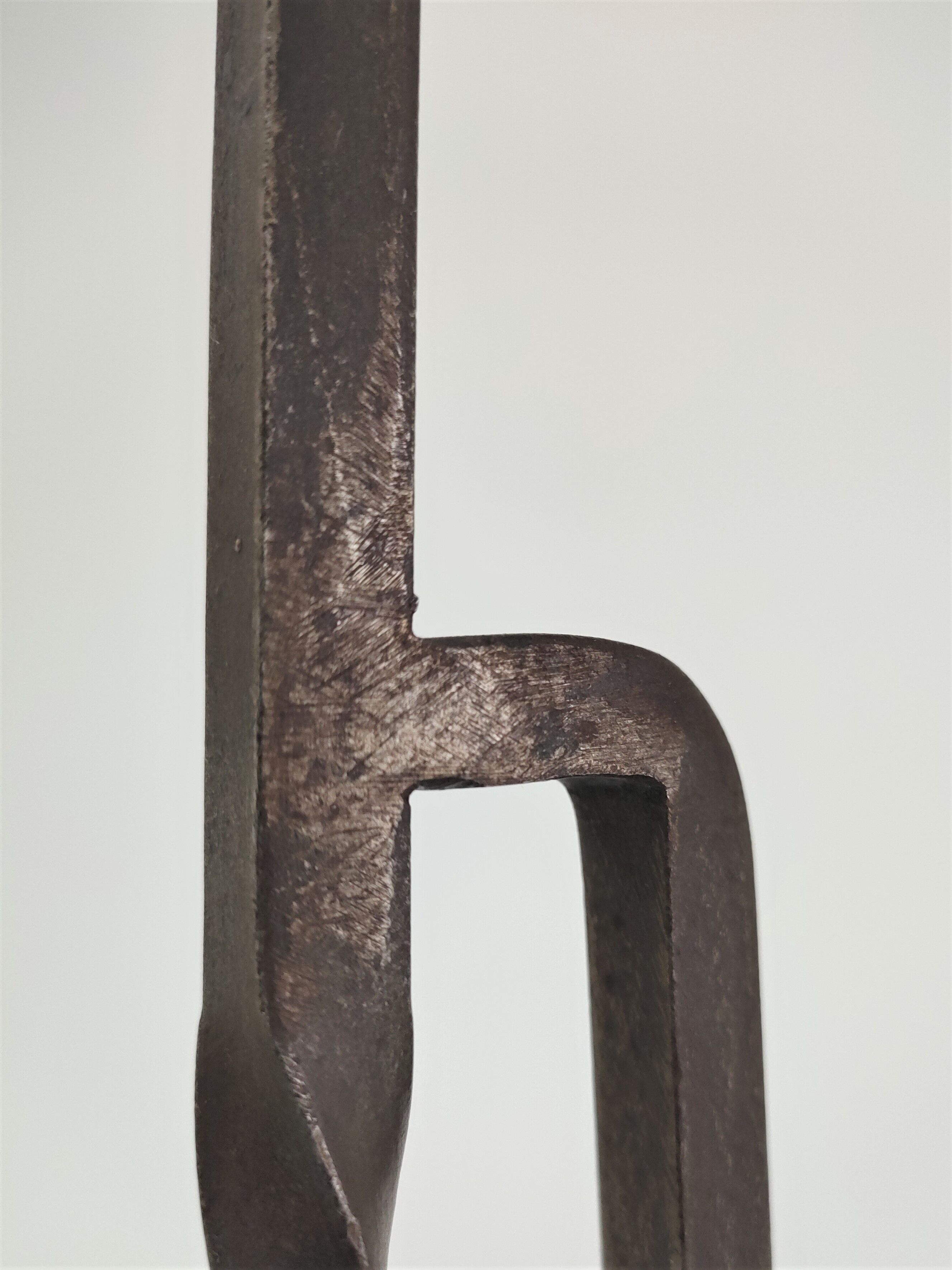 Brutalist candle holder design iron black patina 60s