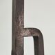 Brutalist candle holder design iron black patina 60s