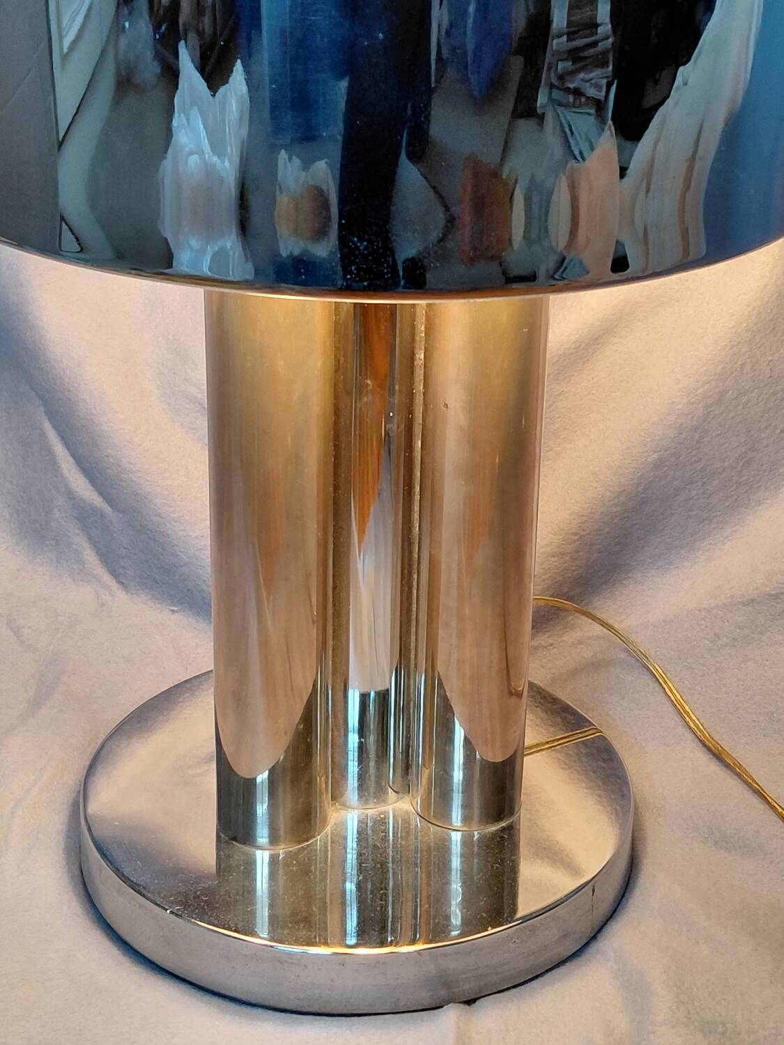 Vintage 1970s metal tubular lamp