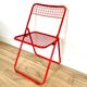 Chaise pliante metal rouge ikea vintage