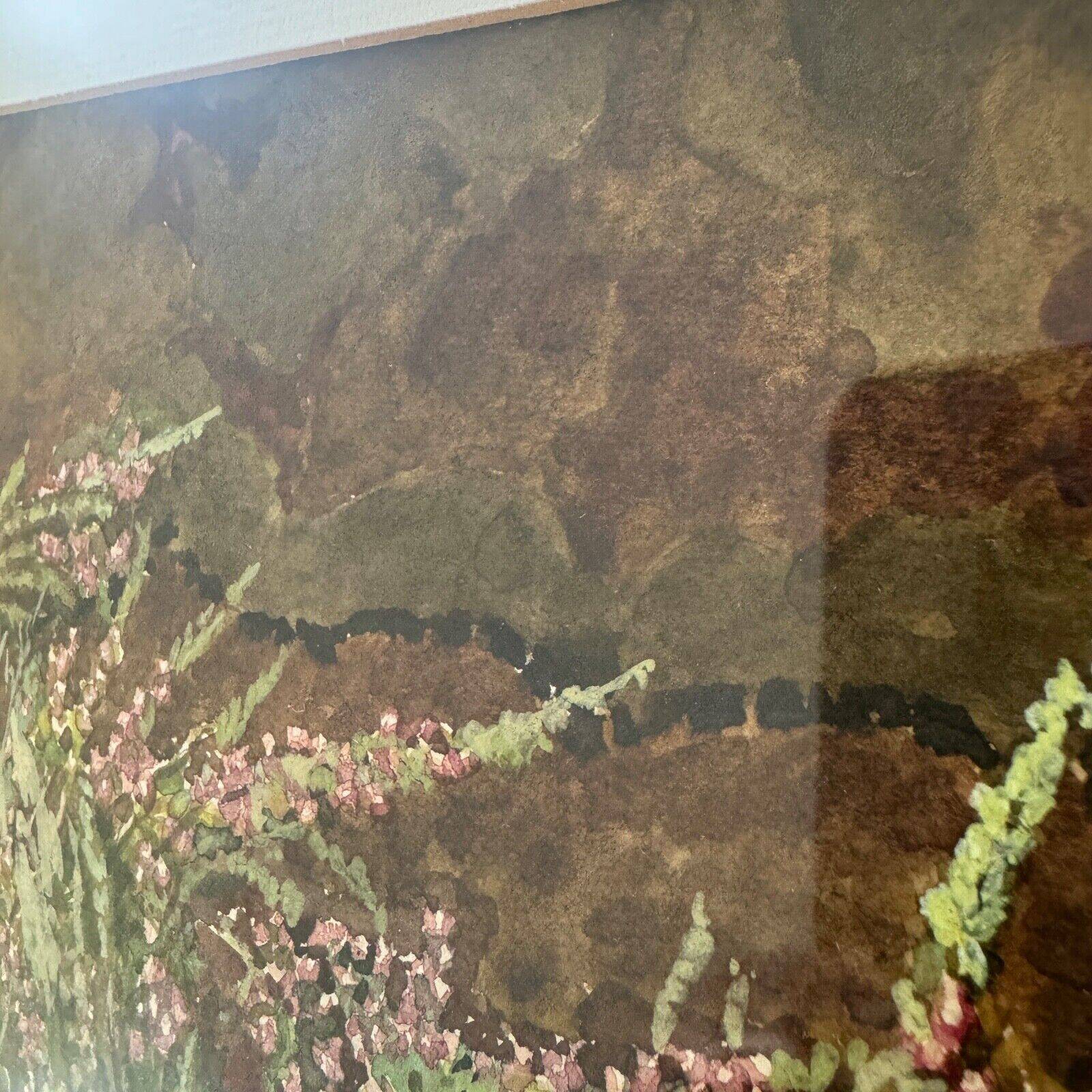 Watercolor on paper by Valentin Nossikov XXth Still Life with Heather