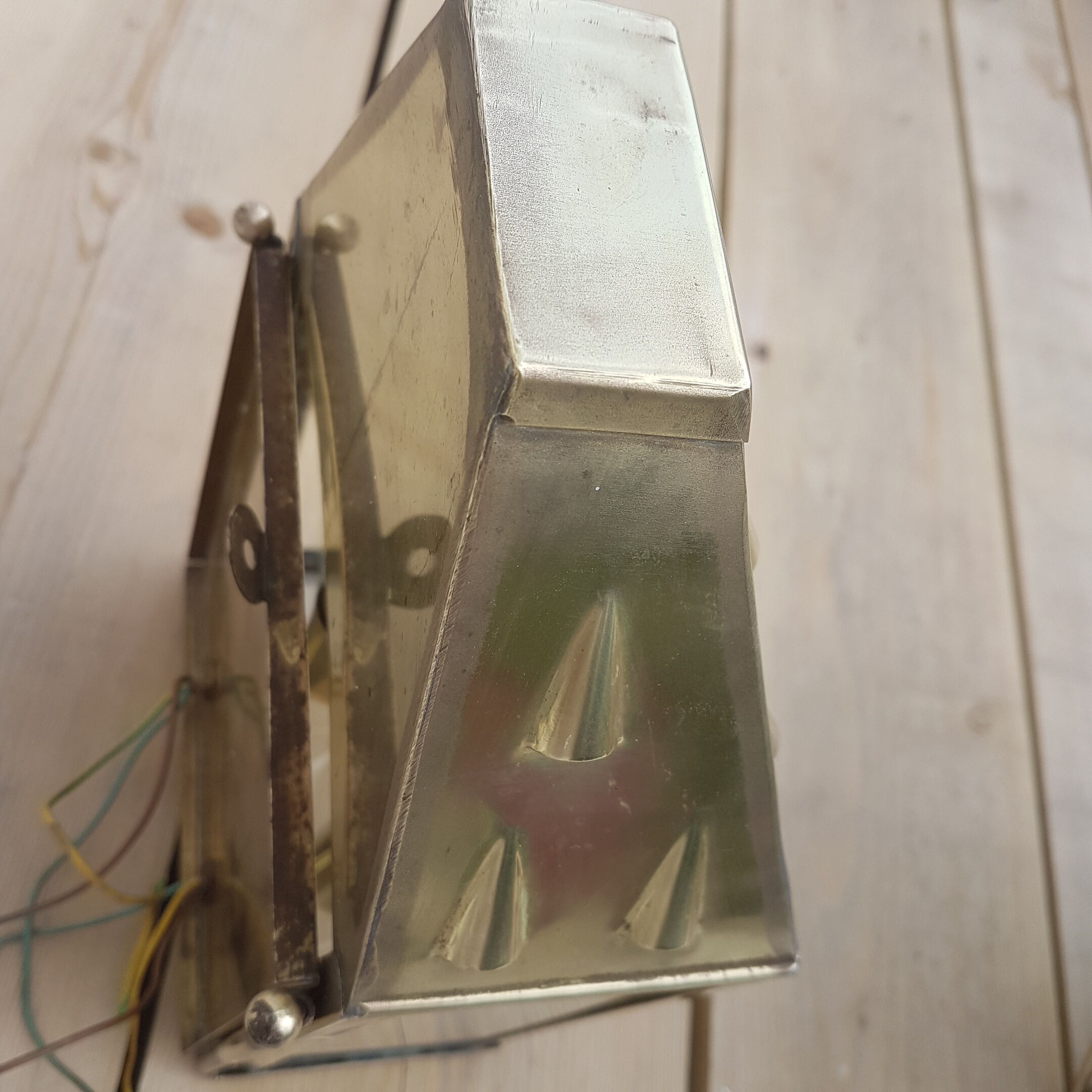 Brass exterior wall sconces, 50s-60s