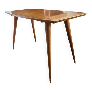 Vintage 60s side table, sun-shaped top with compass legs - Scandinavian.