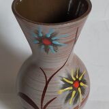 German ceramic vase west-germany with two flowers model n°1256