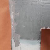 Letter of sign R metal zinc painted vintage 1950