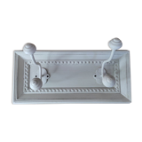 Coat rack wood patiné 2 hooks in metal deco vintage