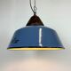 Industrial Blue Enamel and Cast Iron Pendant Light, 1960s