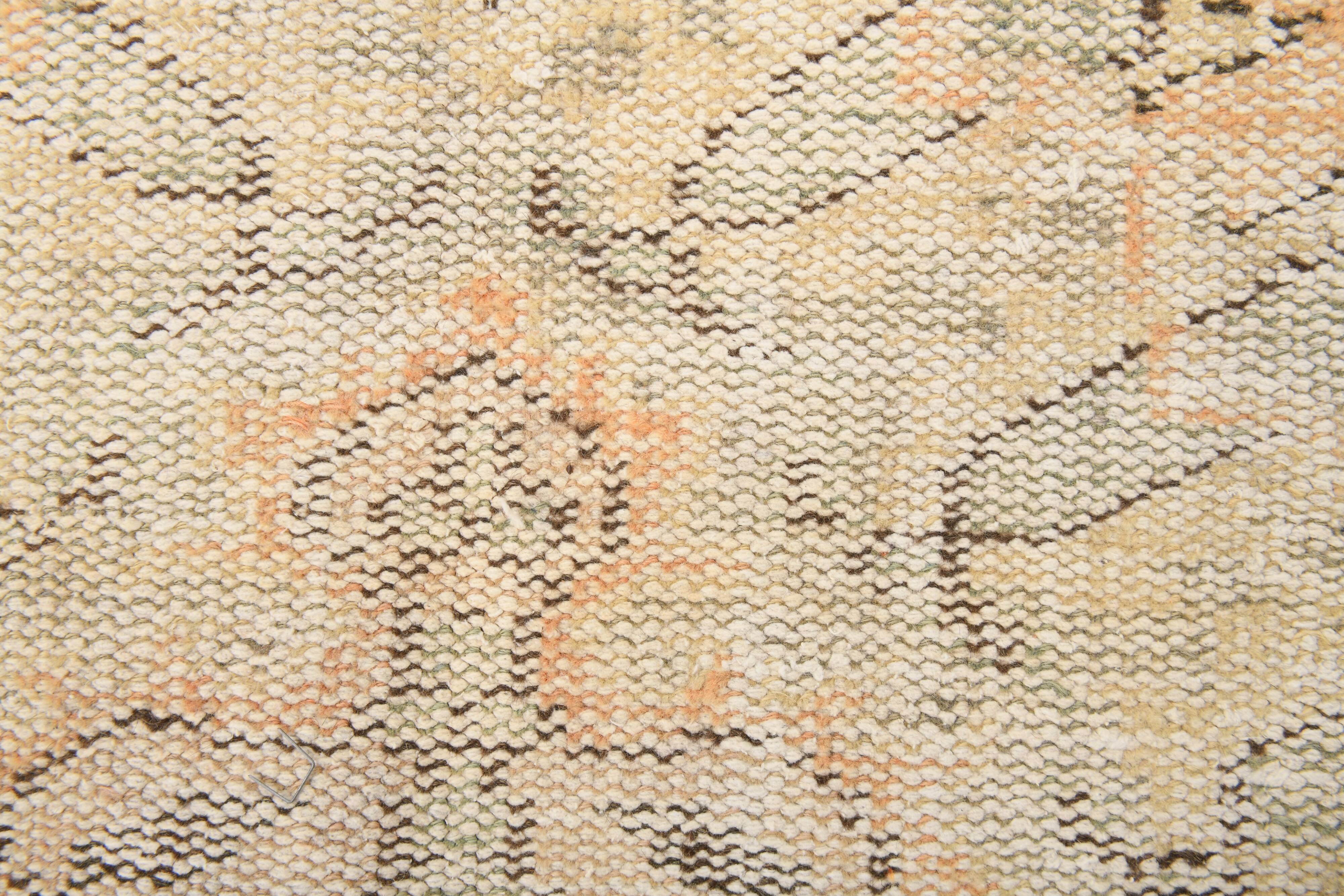 6x9 Peach Orange & Cream Geometric Vintage Rug, 179x288Cm