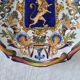 Magnificent antique French earthenware plate with shields signed Keller