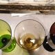 3 verres cristal soufflé sûr pied douche
